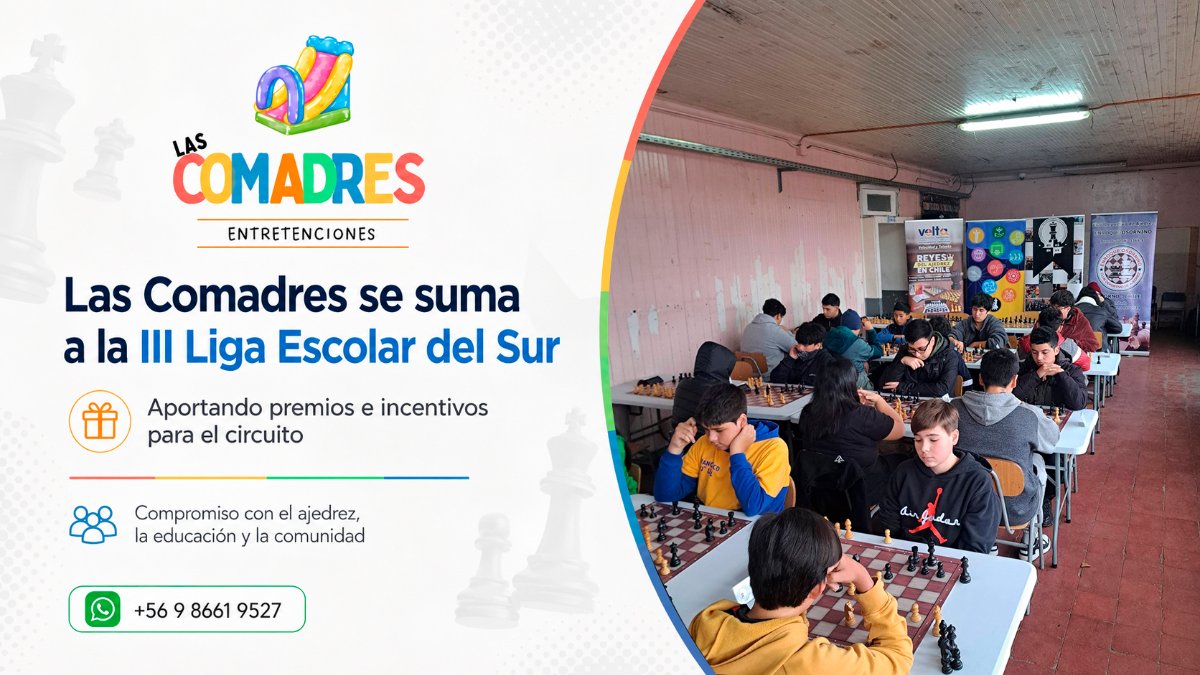 Las Comadres Entretenciones se suma a la III Liga de Ajedrez Escolar del Sur